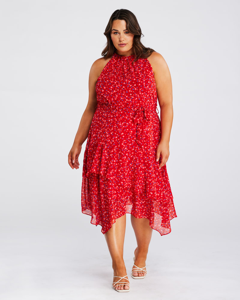 Front of a model wearing a size 4X Gambetta Dress in Print by Estelle. | dia_product_style_image_id:283523